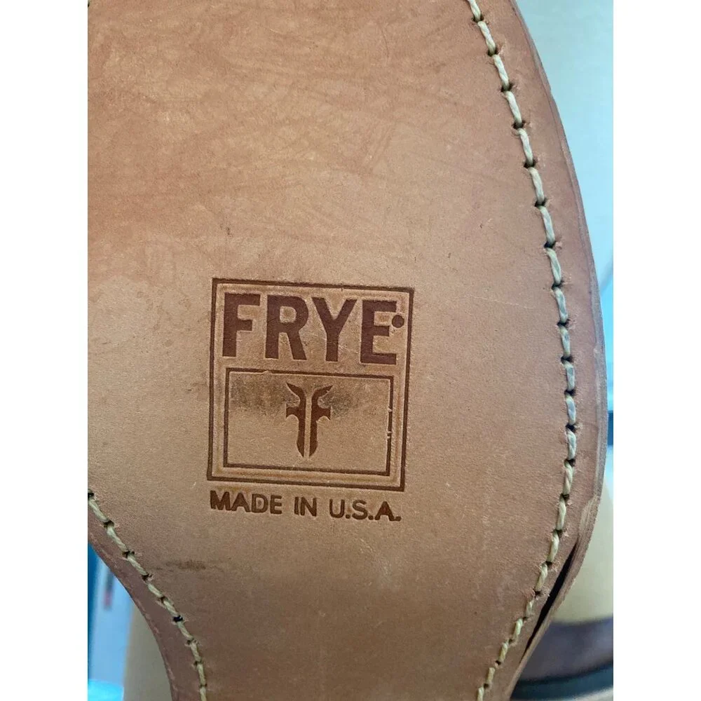 Frye 14L Brown Leather Campus Boots Men's 11 #87290 White Label NWOB Vtg 1980s - Picture 10 of 15